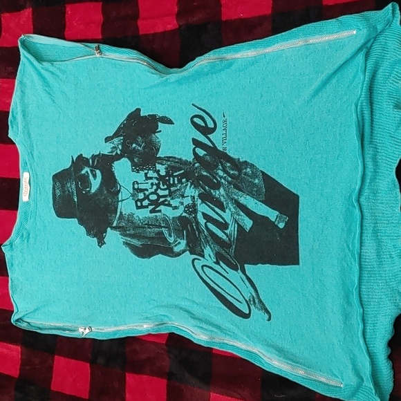 3/$50 Orange Fashion Village Zipper Shirt - Picture 1 of 4